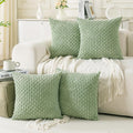 Cozoomy Set of 4 Sage Green Decorative Throw Pillow Covers 26x26 Inch Corduroy Pillow Covers for Bed Couch Sofa Living Room Soft Square Cus…
