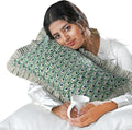 Ridhi Block Print Basil Green 20"x12" Set 1-100% Cotton Ruffle Lumbar Sham Cover Boho Floral Pillowcase, Farmhouse Cottagecore Bedding…
