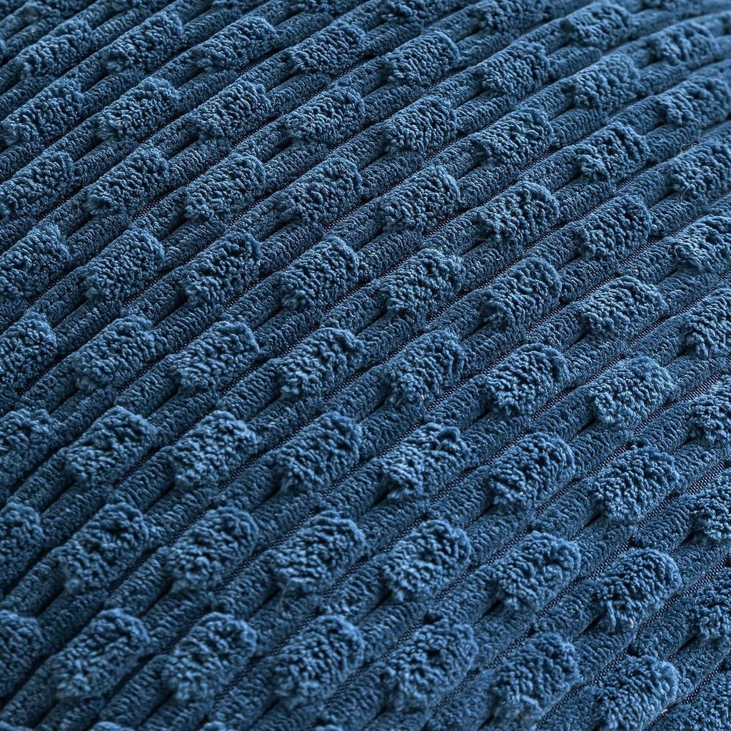 Cozoomy Set of 4 Blue Decorative Throw Pillow Covers 20x20 Inch Corduroy Pillow Covers for Bed Couch Sofa Living Room Soft Square Cushion C…