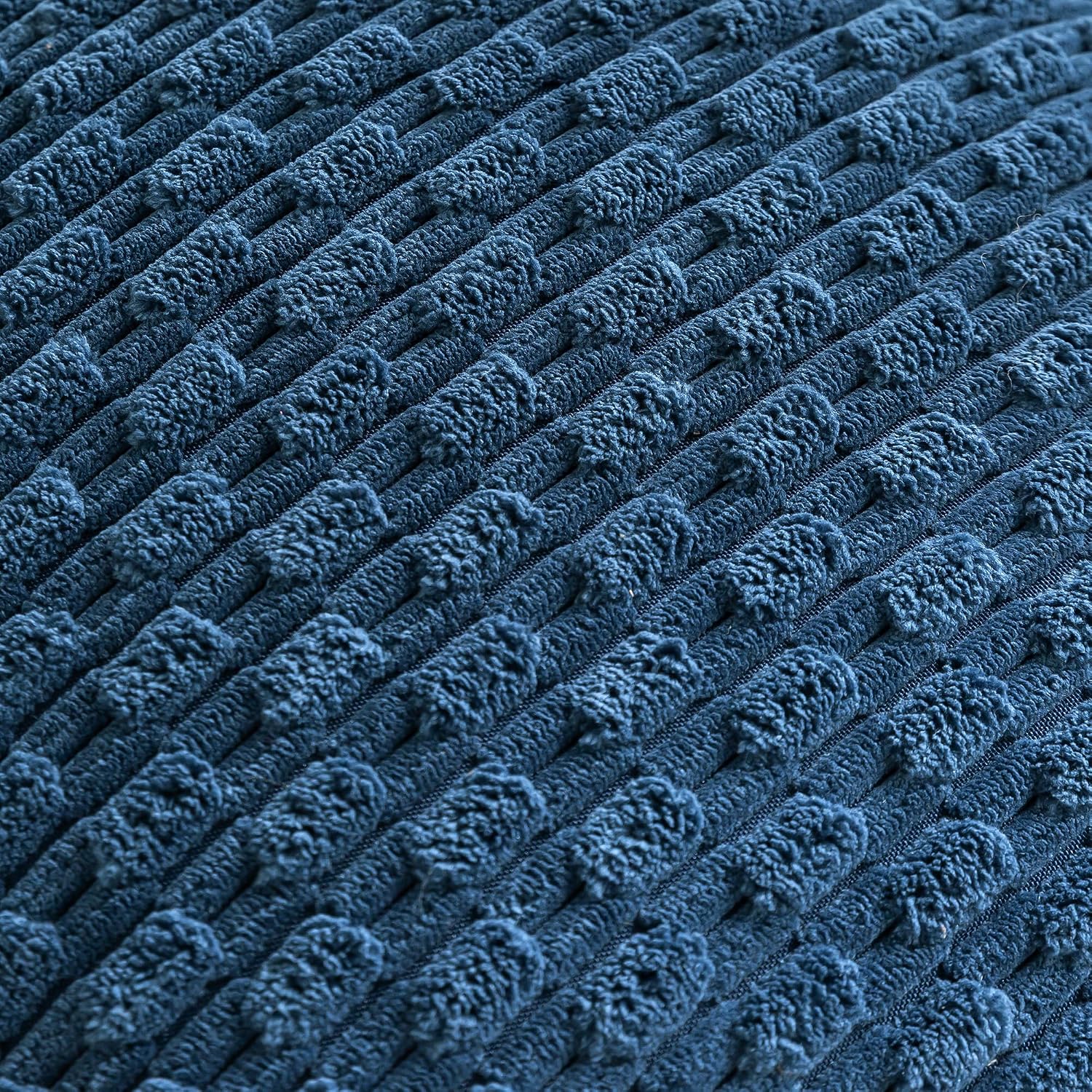 Cozoomy Set of 4 Blue Decorative Throw Pillow Covers 20x20 Inch Corduroy Pillow Covers for Bed Couch Sofa Living Room Soft Square Cushion C…