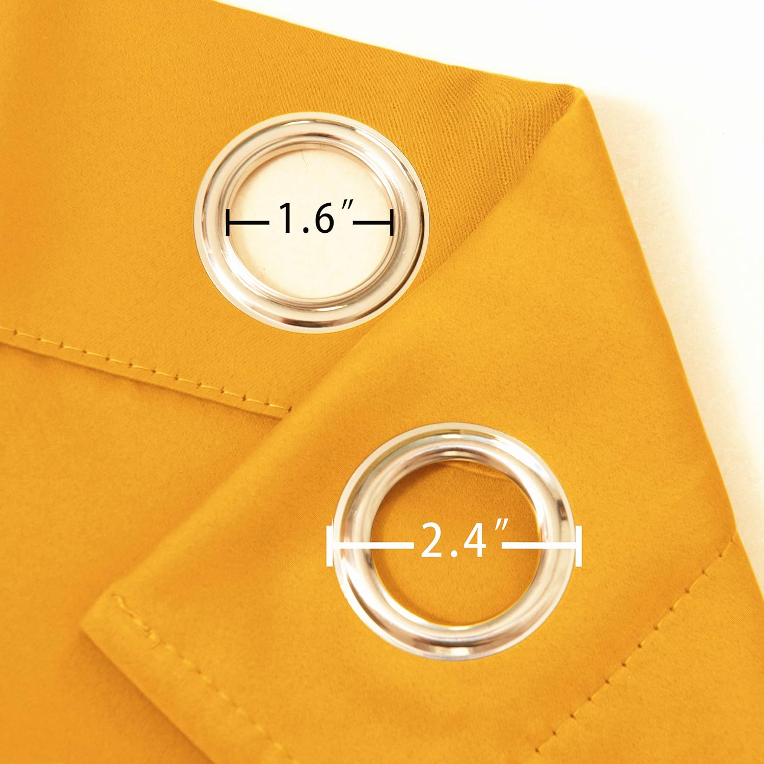 Lemomo Yellow Blackout Curtains/52 x 45 Inch Length/Set of 2 Panels Grommet Bedroom Curtains for Living Room Curtains 45 Inch silver