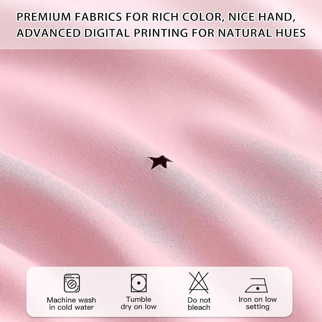 Addsomecolortolife XiDi Pink Curtains for Bedroom, Girls Room Blackout Curtains, Kids Room Darkening Curtains, Light Pink Decor, 1 Panel Li…