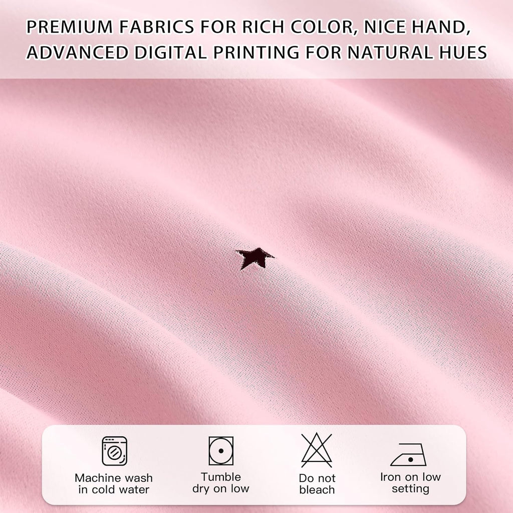 Addsomecolortolife XiDi Pink Curtains for Bedroom, Girls Room Blackout Curtains, Kids Room Darkening Curtains, Light Pink Decor, 1 Panel Li…