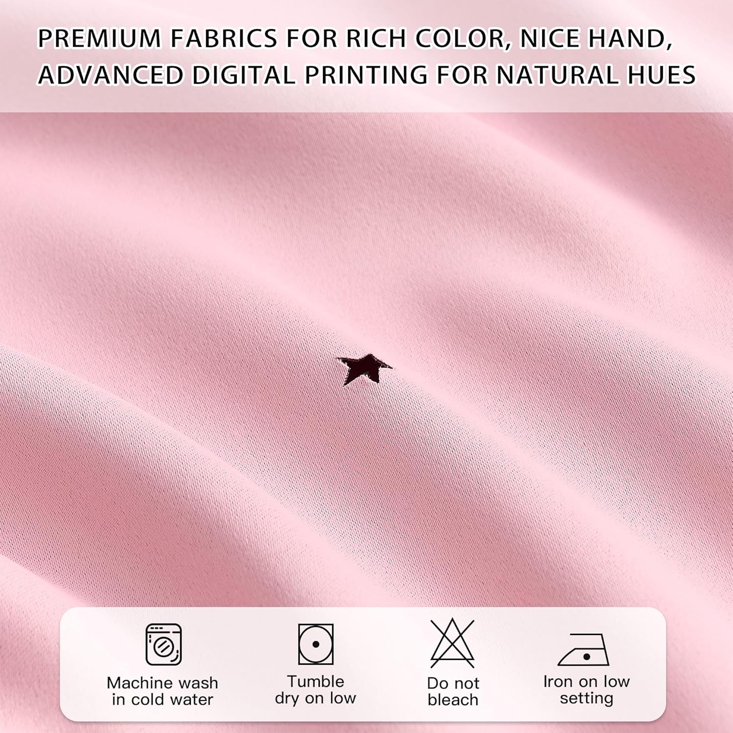 Addsomecolortolife XiDi Pink Curtains for Bedroom, Girls Room Blackout Curtains, Kids Room Darkening Curtains, Light Pink Decor, 1 Panel Li…