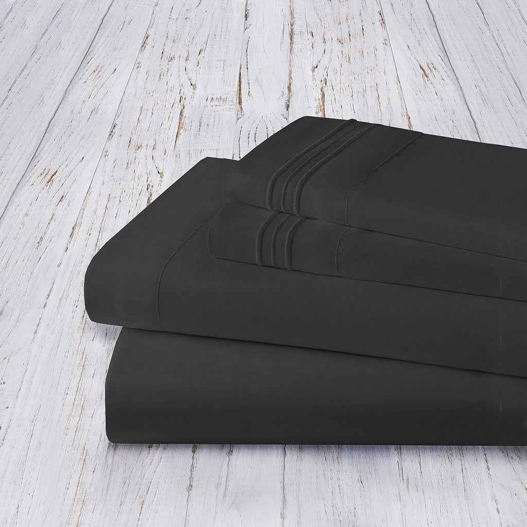 MocassiLuxuryBedding Mocassi King Sheet Set - Luxury Hotel 1800 Premier Bedding Sheets & Pillowcases - Ultra Soft Breathable & Cooling Bed…