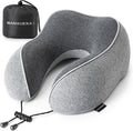 MANXUEKAI Travel Neck Pillow 100% Pure Memory Foam Travel Pillow for Sleeping on Airplane, Car, Train, Bus, Office and Home Use, Washable…