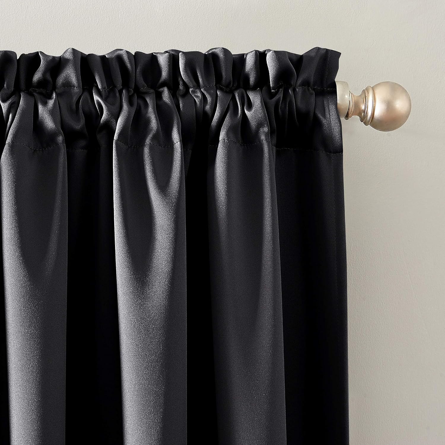 Sun Zero Oslo Theater Grade Extreme Total Blackout Rod Pocket Curtain Panel, 52" x 95", Coal