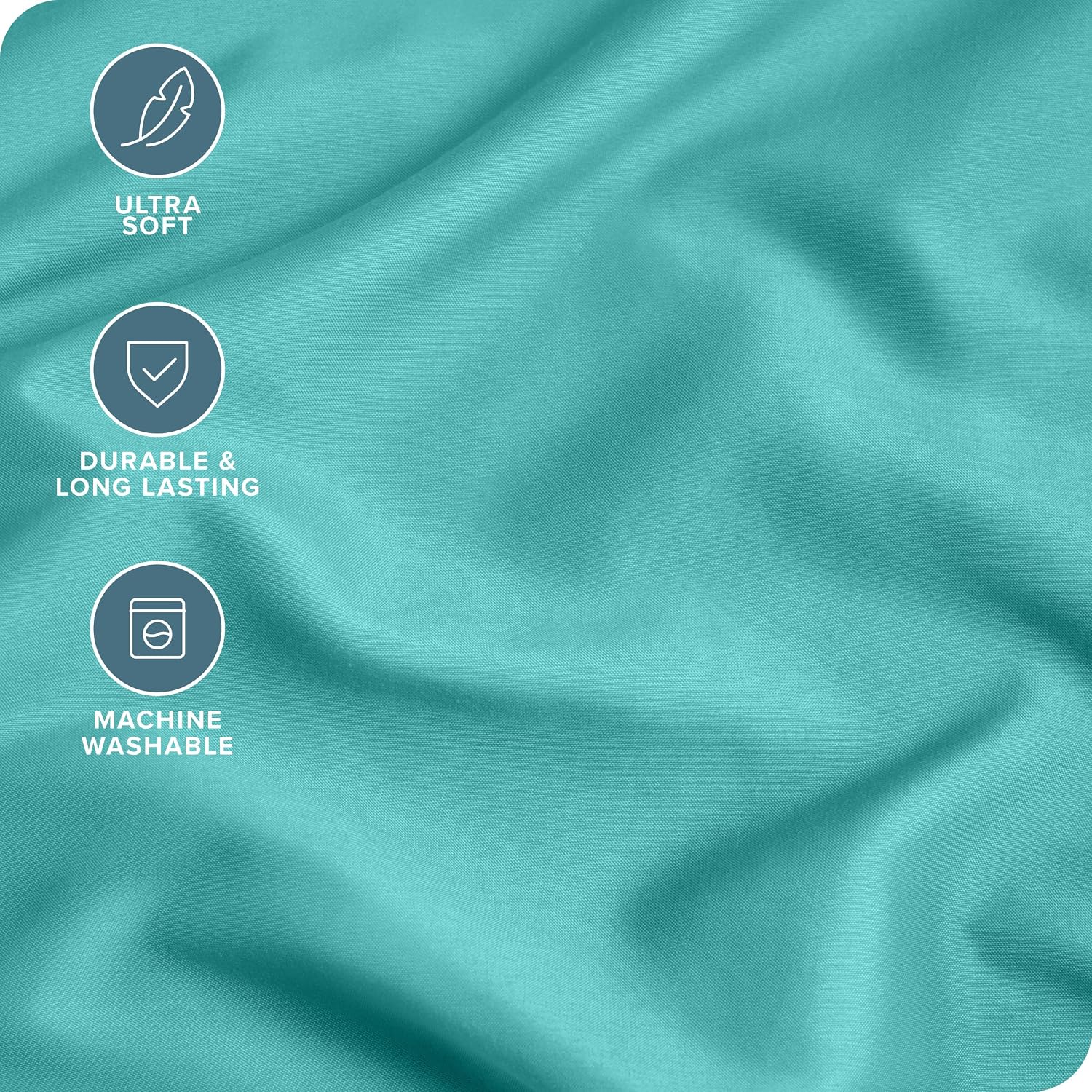 BareHome Bare Home Microfiber Pillow Cases - King Size Set of 2 - Cooling Pillowcases - Double Brushed - Turquoise Pillowcases 2 Pack - Eas…