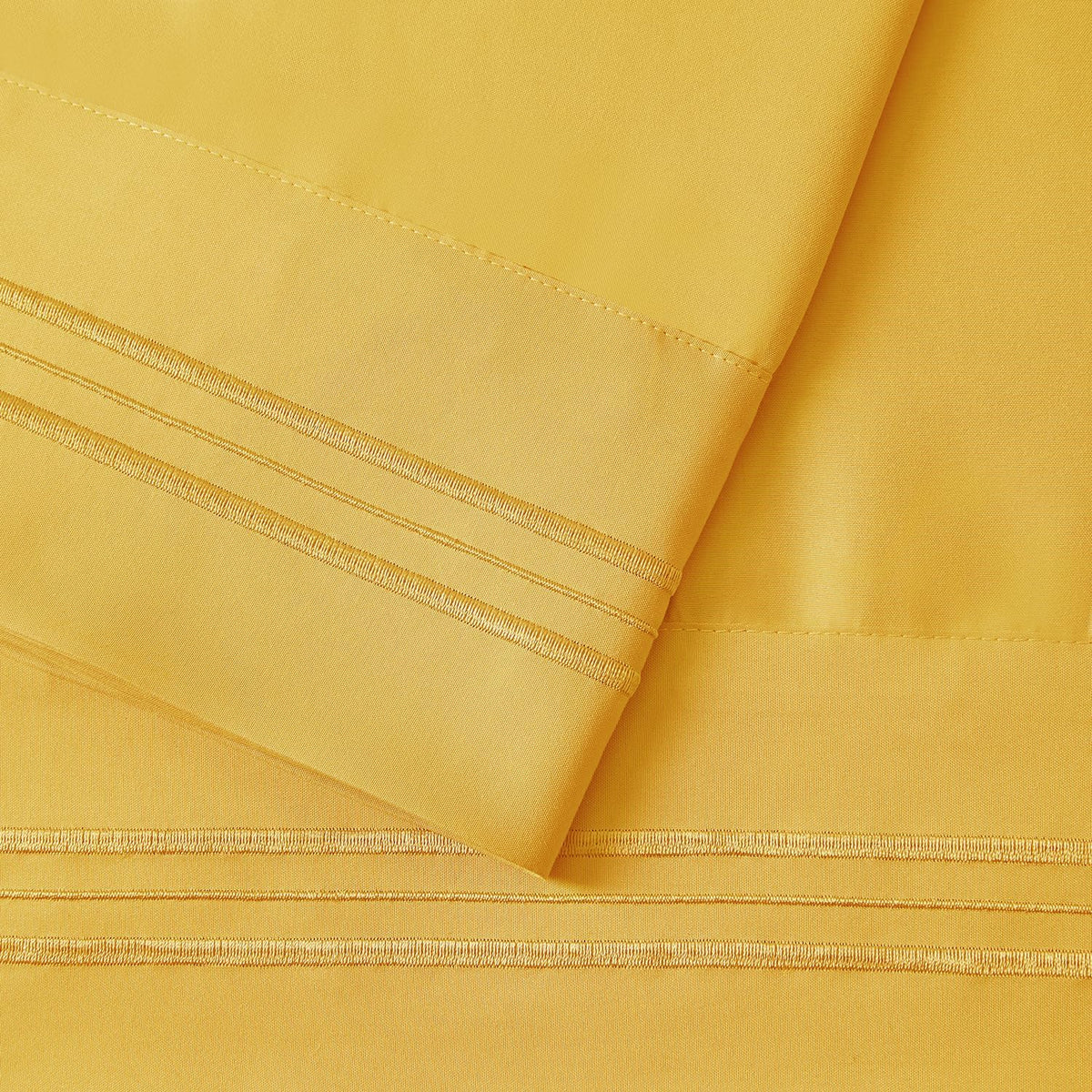 Nestl Yellow Queen Size Microfiber Pillow Cases Set of 2, 20x30 Inches cotton