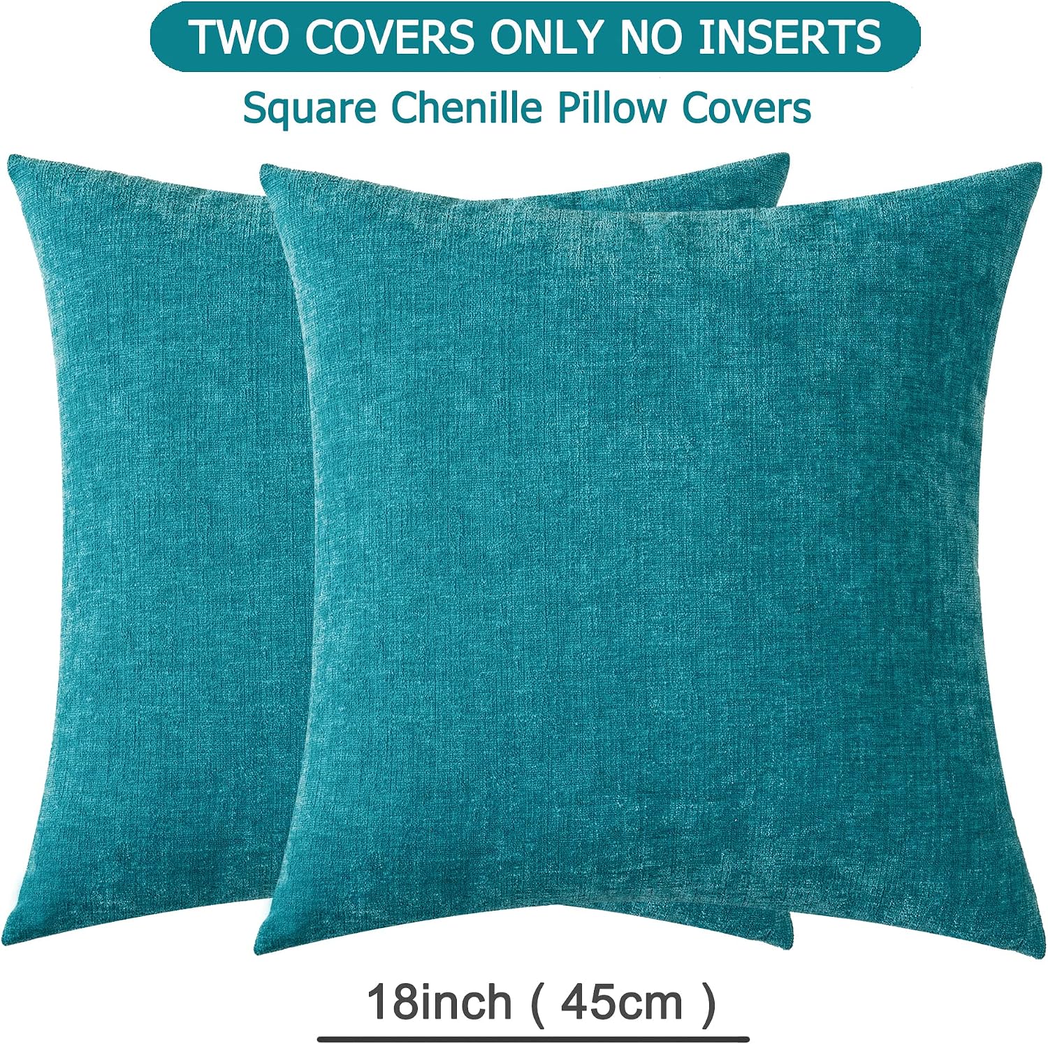 Gawamay Decorative Square Throw Pillow Covers 18"x18" Inch Set of 2, Super Soft Chenille Pillows Cover Fall Pillowcase for Living Room Bedr…