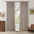 Twodrapes Greyish Beige Pleated Blackout Curtains 96 Inches Long 2 Panels Set for Dining Living Room Darkening Neutral Memory Shape Pinch P…
