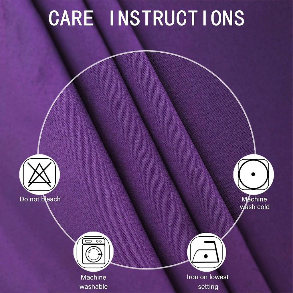 Lemomo Purple Blackout Curtains 34 x 63 Inch Length/Set of 2 Curtain Panels/Thermal Insulated Room Darkening Blackout Curtains for Bedroom…