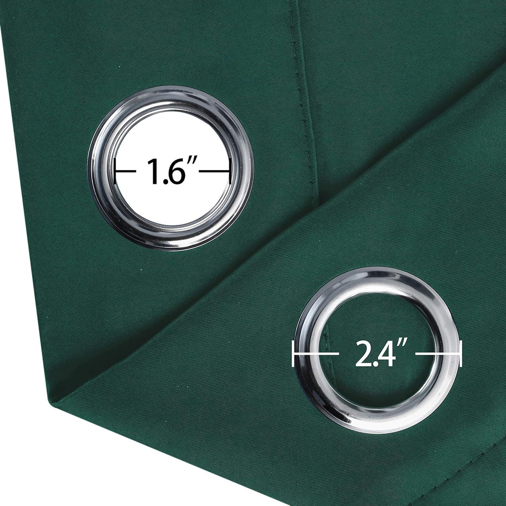Lemomo Dark Green Thermal Blackout Curtains/52 x 108 Inch/Set of 2 Panels Room Darkening Curtains for Bedroom 108 Inch Green