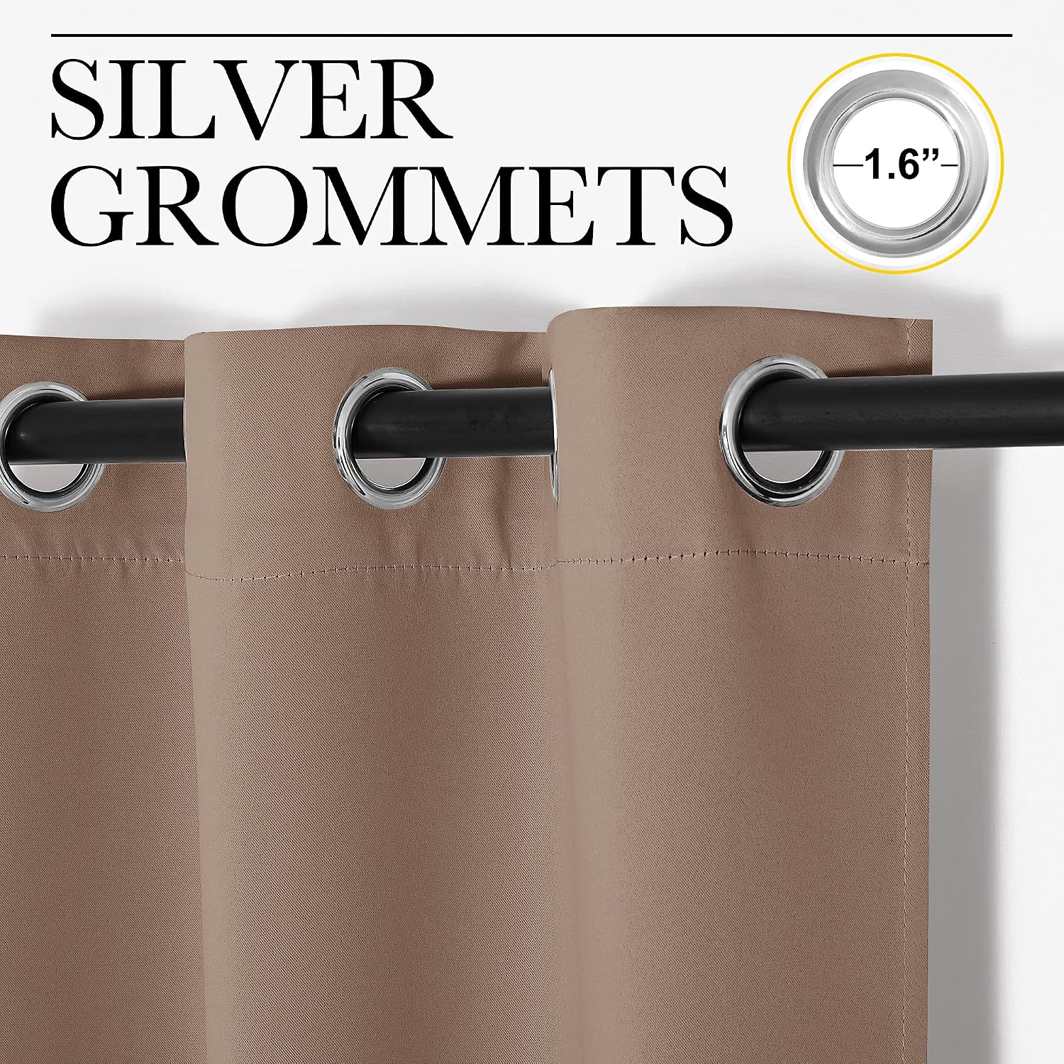 NICETOWN Short Window Curtains and Drapes, Set of 2, 42 by 78 Inch, Cappuccino, Thermal Insulated Solid Grommet Blackout Curtains/Drapes…
