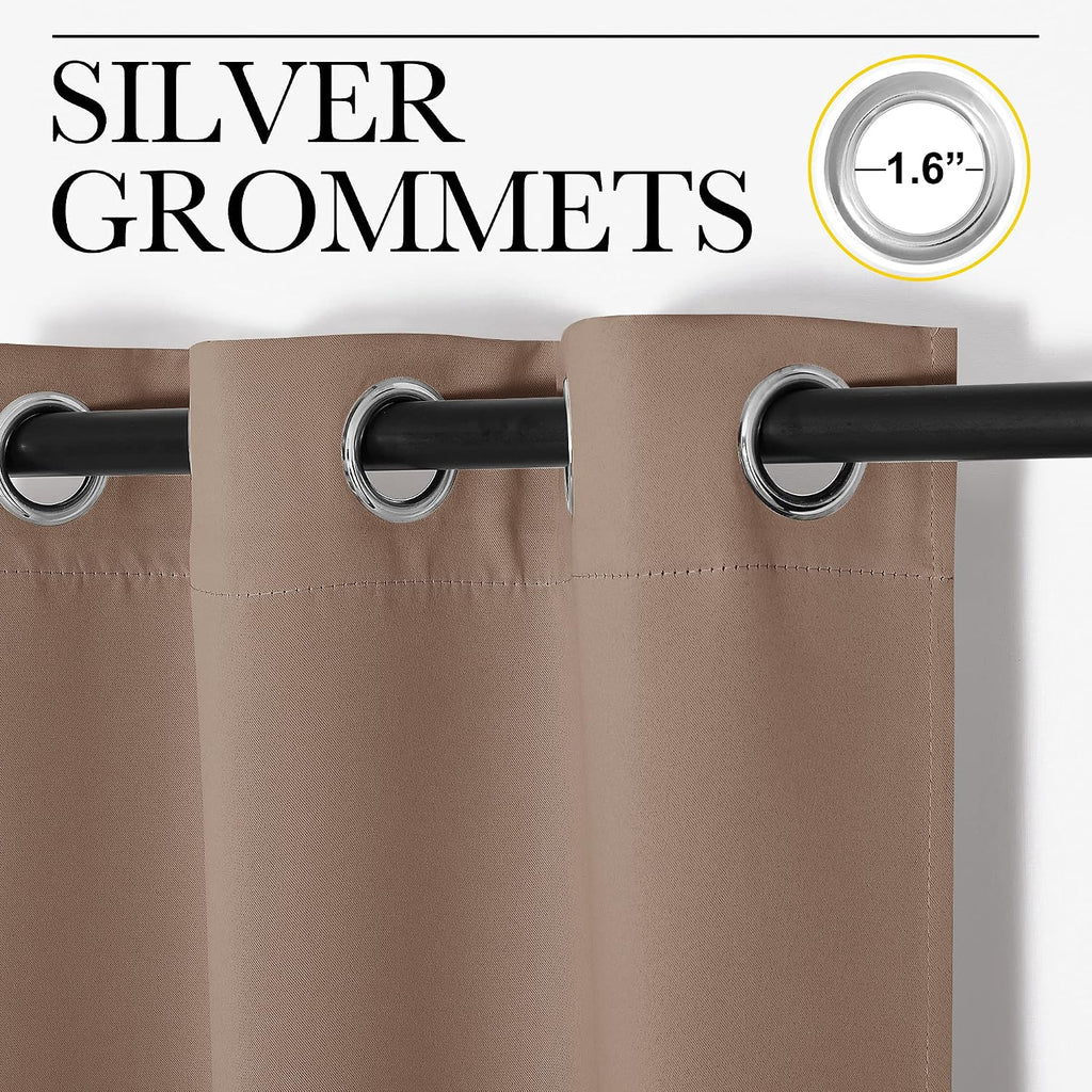 NICETOWN Blackout Window Curtains and Drapes for Kitchen, Window Treatment Thermal Insulated Solid Grommet Blackout Drapery Panels (Set…