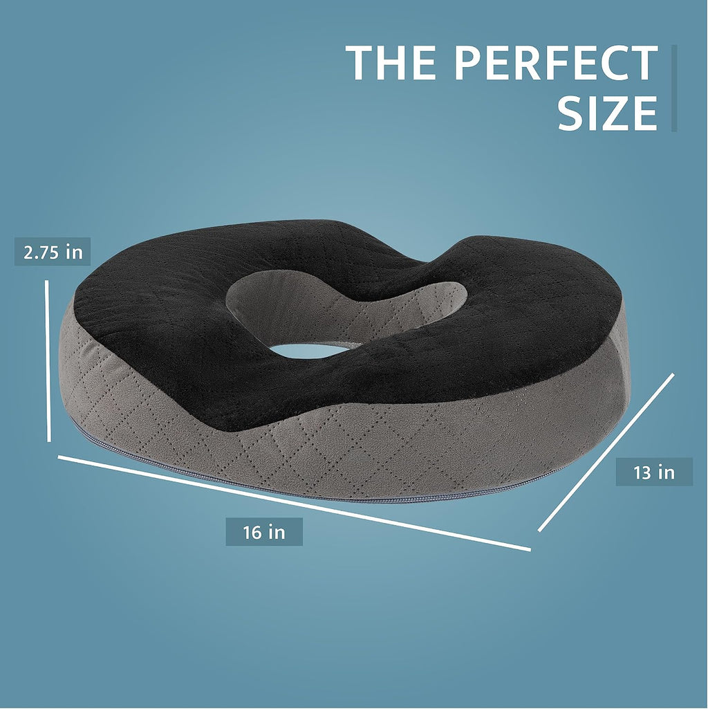 thy Spirit Gel Donut Pillow | Lifting Cushion | Donut Cushion for Tailbone Hemorrhoid Cushion Coccyx Sciatica Pregnancy Cushion (Grey/B…