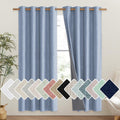 NICETOWN Stone Blue Vintage Linen 100% Blackout Curtains for Living Room, Thermal Insulated Curtains 72" Long, Noise Reducing Window…