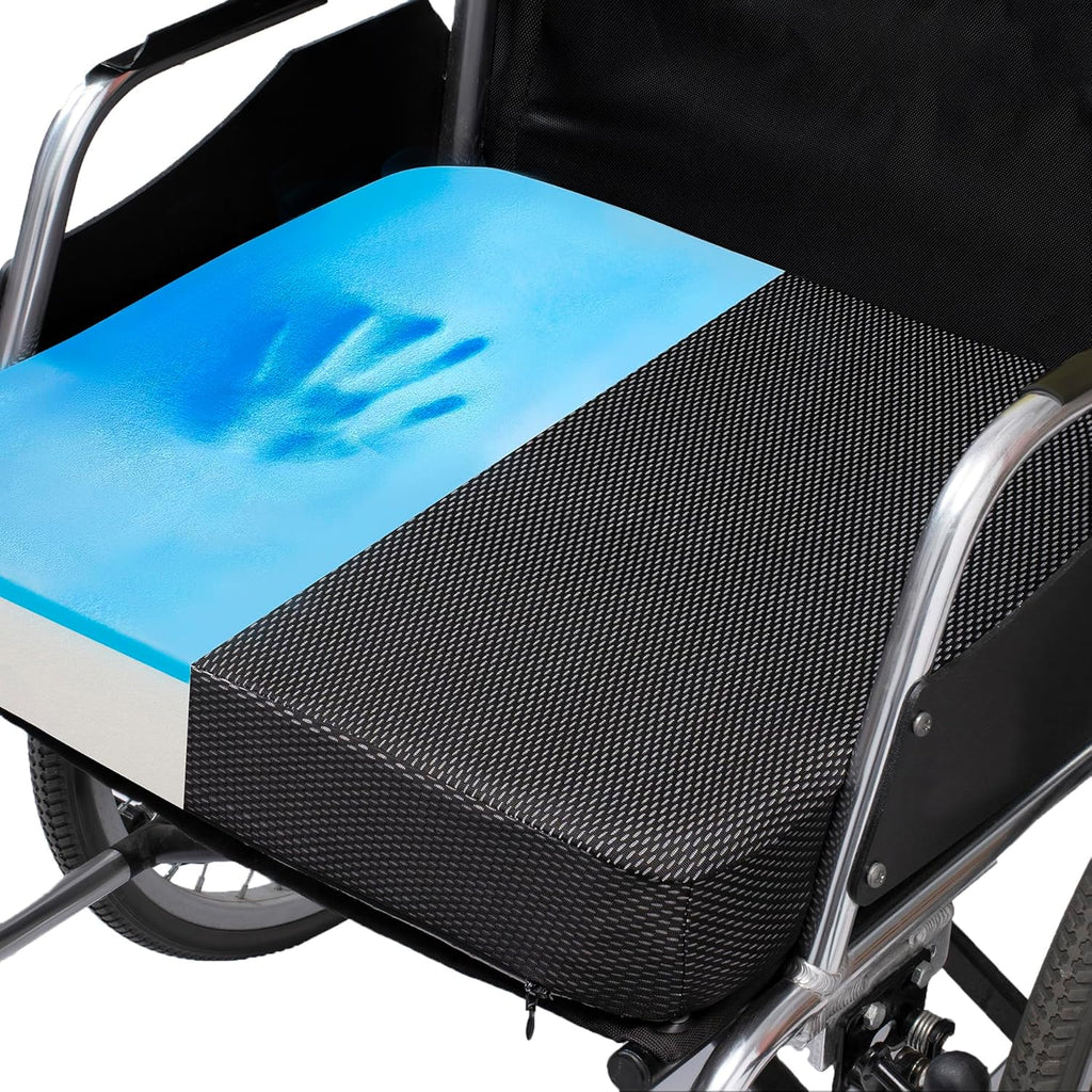 Cylen Ifoam Gel Infused Memory Foam Layer Wheelchair Cushion - Seat Cushion for Wheelchair-Office Chair, Kitchen Chair-Pressure Sore and Ta…