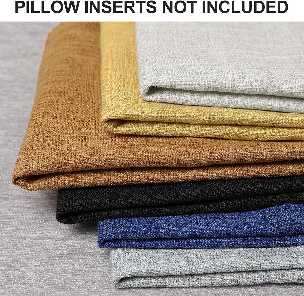 decorUhome Summer Decorative Throw Pillow Covers 12x20 Set of 2 Lumbar Faux Linen Outdoor Neutral Farmhouse Pillow Covers with Stitched…