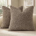 decorUhome Pack of 2 Throw Pillow Covers 22x22 Inch, Faux Fur Decorative Sherpa Pillow Covers Fuzzy Accent Soft Sheepskin Fleece Pillow Cas…