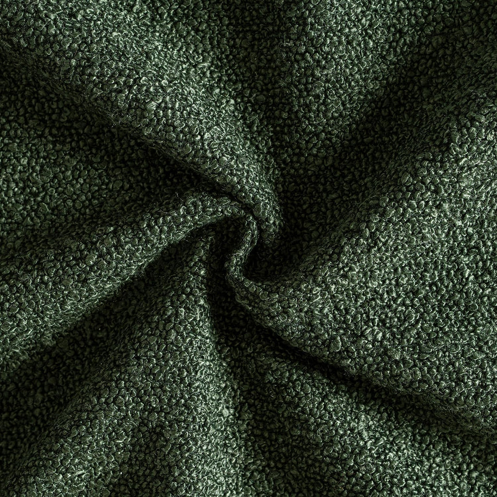 Miulee 24x24 Inch Decorative Euro Sham Pillow Covers for Bed Set of 2 Textured Boucle Neutral Throw Pillow Covers Dark Green Accent Solid P…