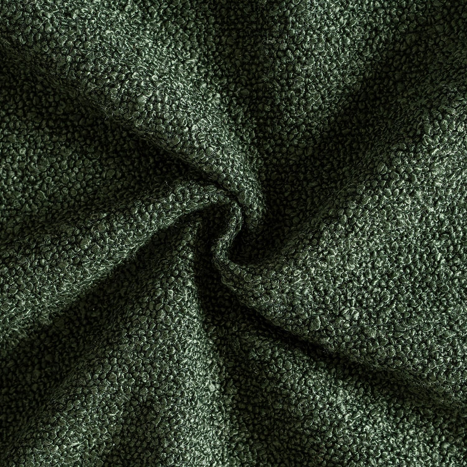 Miulee 24x24 Inch Decorative Euro Sham Pillow Covers for Bed Set of 2 Textured Boucle Neutral Throw Pillow Covers Dark Green Accent Solid P…