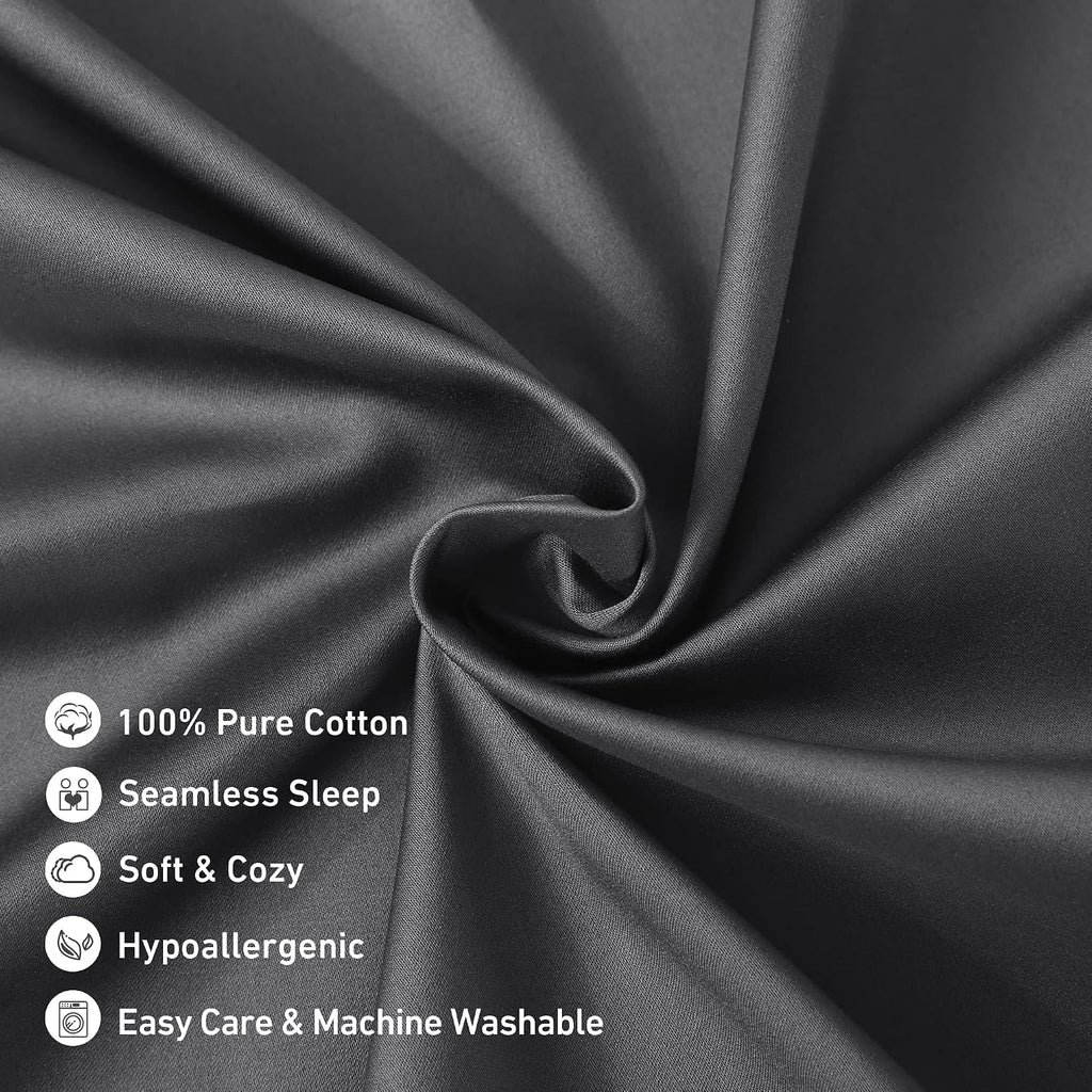 Leeden Body Pillow Cover, 100% Cotton, 800 Thread Count Pillowcase, Soft Breathable Long Pillow Case for Adults, Envelope Closure (Grey,21"…