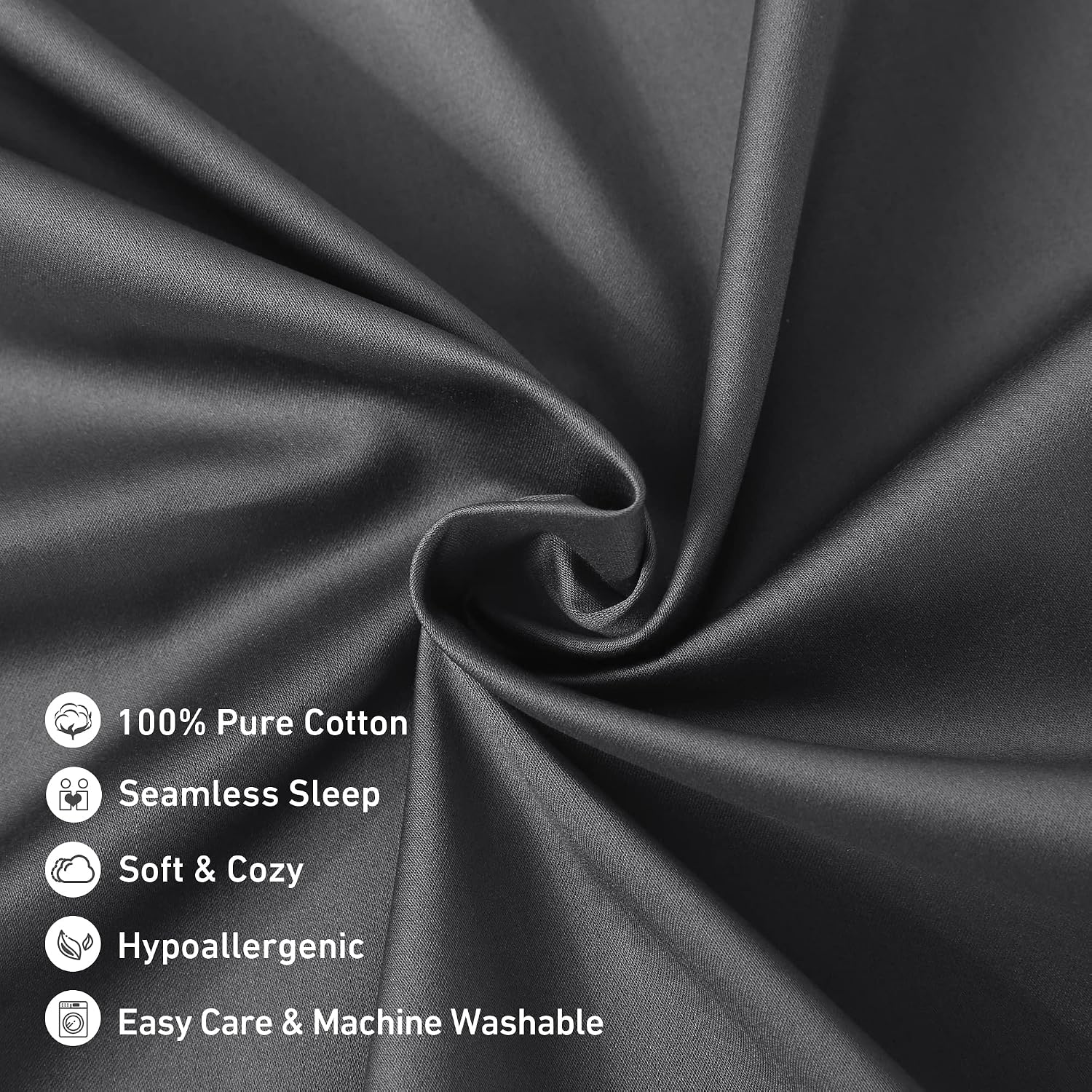 Leeden Body Pillow Cover, 100% Cotton, 800 Thread Count Pillowcase, Soft Breathable Long Pillow Case for Adults, Envelope Closure (Grey,21"…