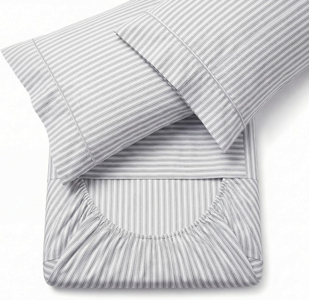 Perupima Peru Pima 415 Thread Count Percal King Sheet Set - 100% Peruvian Pima Cotton, 4 Piece (Flat, Fitted, 2 Pillowcases) - Cooling, Cri…