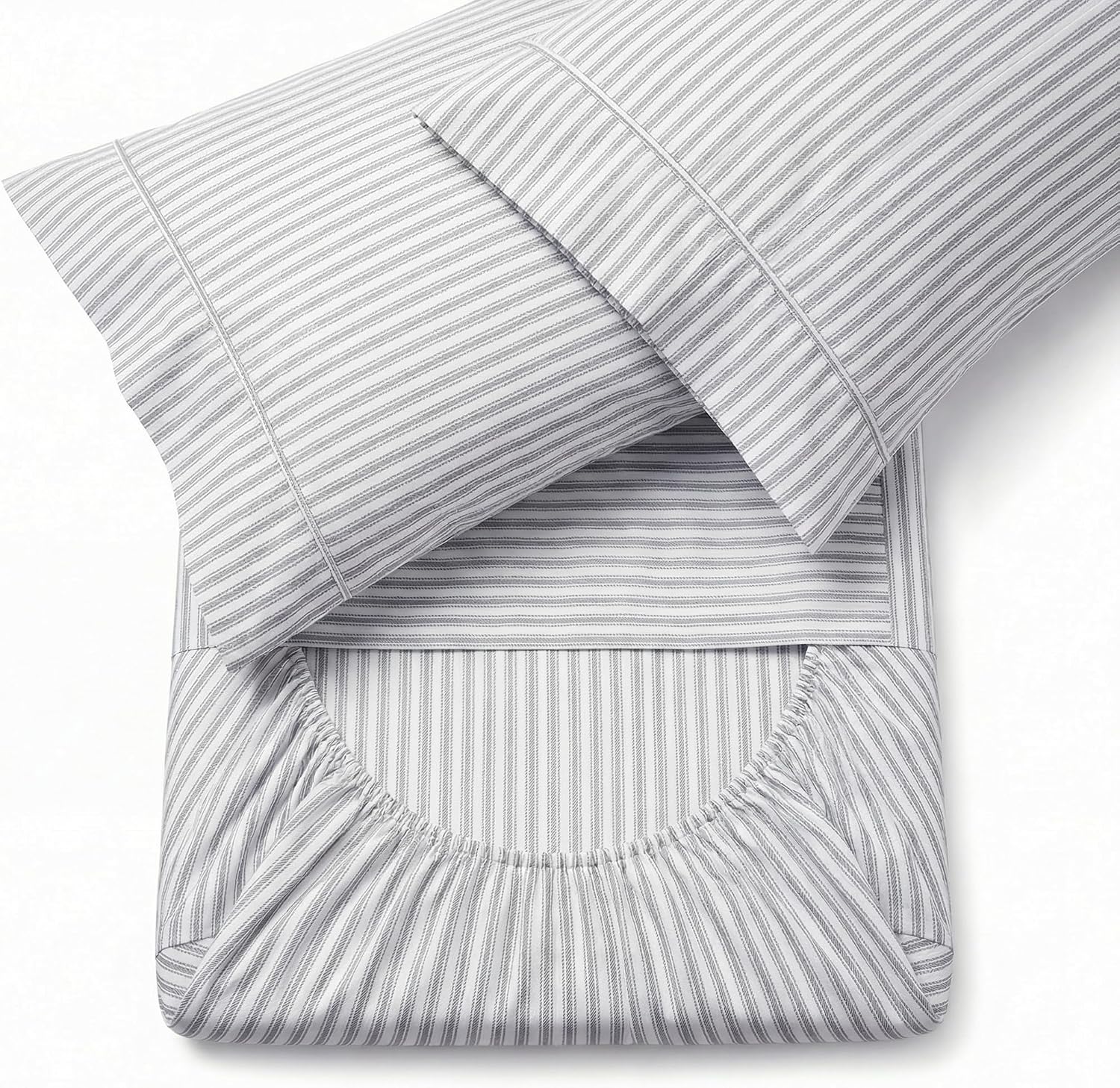 Perupima Peru Pima 415 Thread Count Percal King Sheet Set - 100% Peruvian Pima Cotton, 4 Piece (Flat, Fitted, 2 Pillowcases) - Cooling, Cri…
