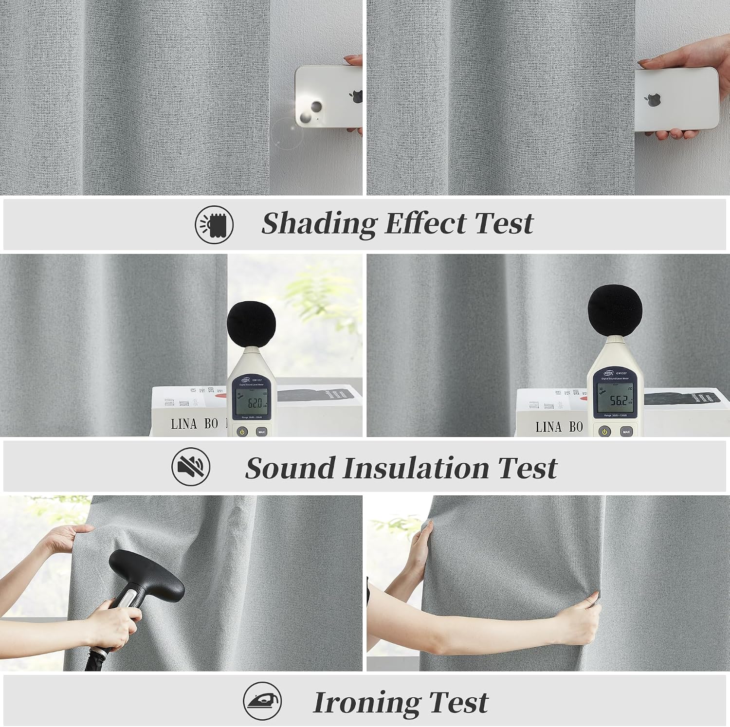 Keqiaosuocai 100% Blackout Window Curtain Panels, Back Tab Rod Pocket Hook Belt Pleated Look Curtains for Track System, Energy Efficient Th…