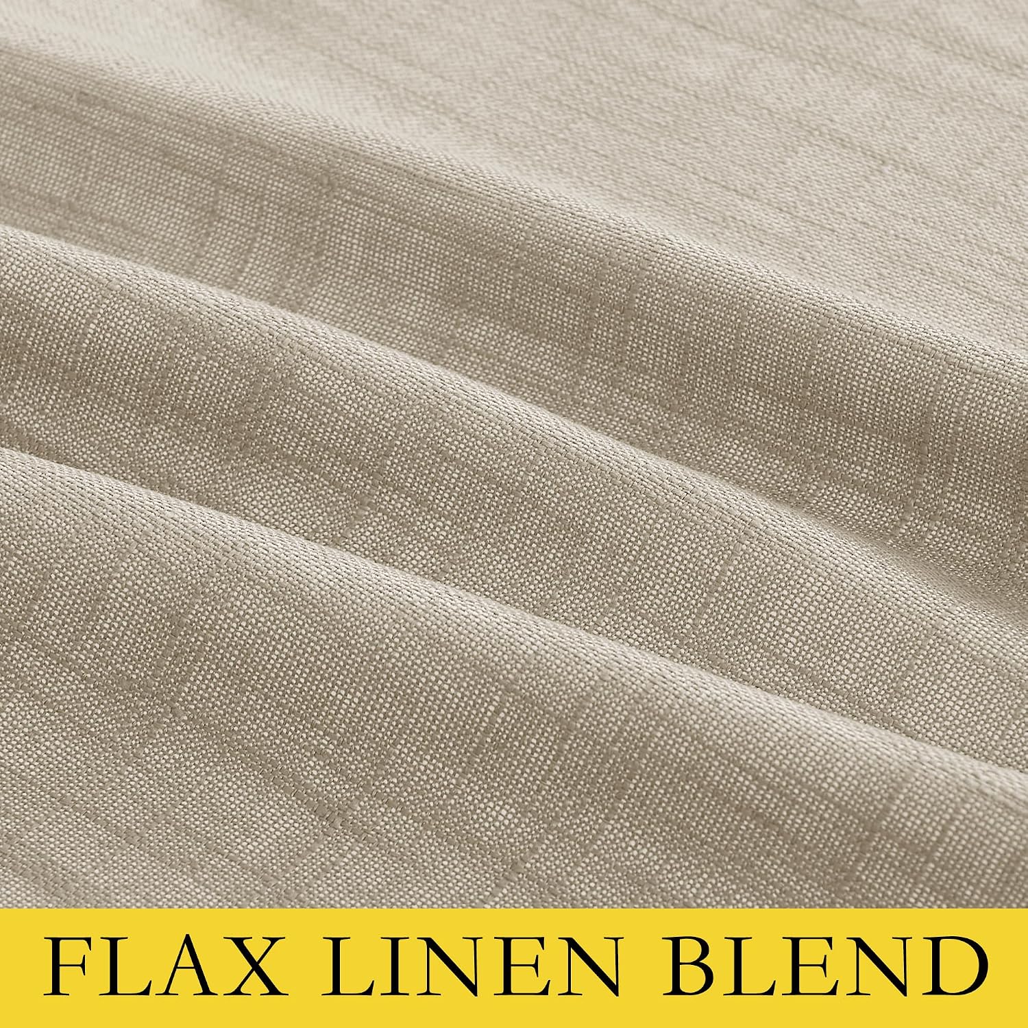NICETOWN Taupe 100% Blackout Linen Curtains 84 inch Long Burg, Farmhouse Thick Completely Blackout Window Treatment Panels Thermal…