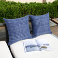 Kevin Textile Pack of 2 Decorative Outdoor Waterproof Throw Pillow Covers Stripe Square Pillowcases Modern Cushion Cases for Patio Couch…