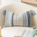 BlissBlush Decorative Lumbar Throw Pillow Cover 14x24 Boho Coastal Blue Accent Cushion for Couch Sofa Farmhouse Pillowcase for Bedroom…
