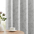 Beauoop Grey Floral Jacquard Blackout Curtains 72 Inches Long 2 Panels for Bedroom Living Room Chenille Flower Room Darkening Thermal…