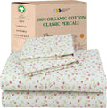 CaliforniaDesignDen California Design Den Cal King Floral Sheet Set, 100% Organic Cotton Percale Sheets, Deep Pocket California King Sheets…