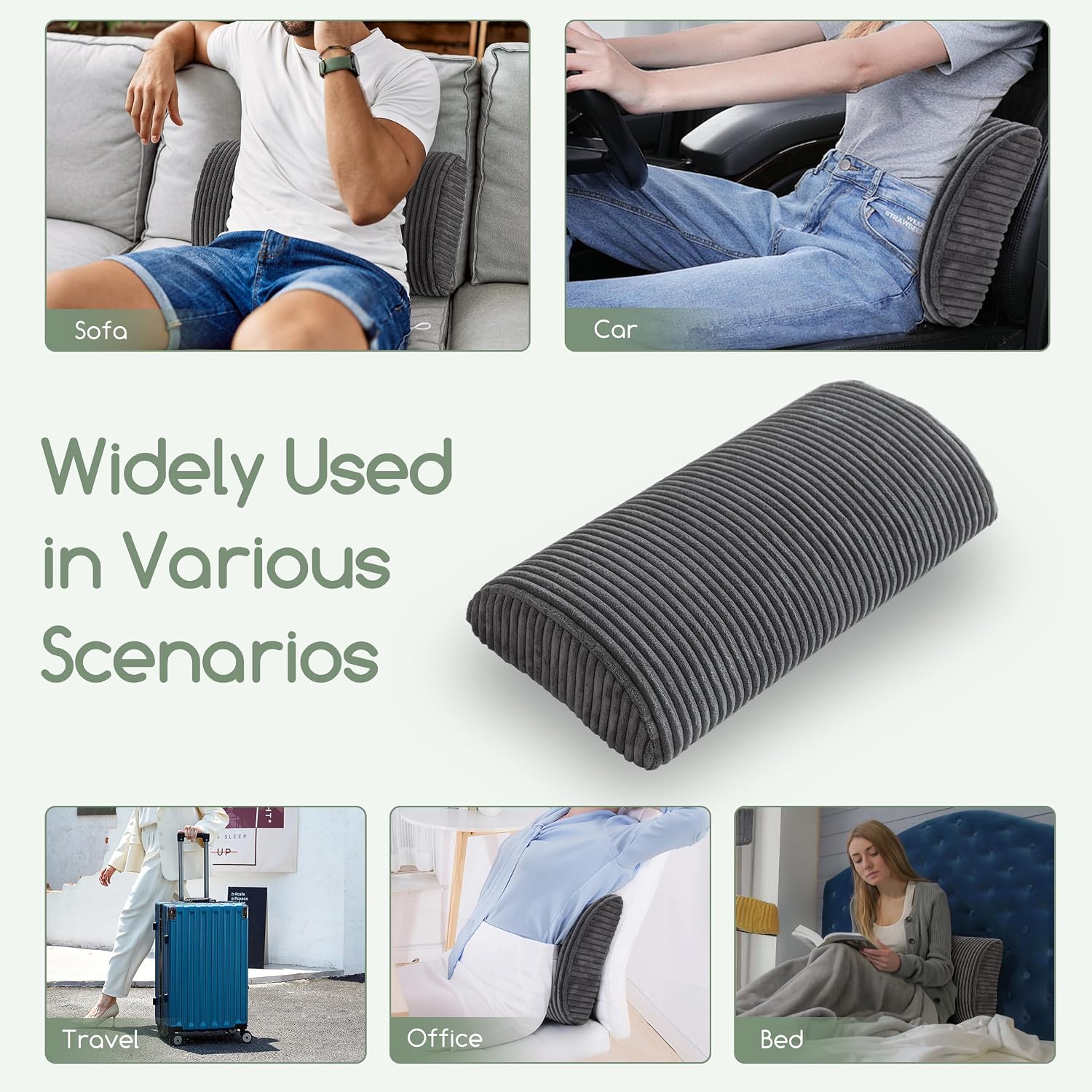 Higogogo Lumbar Support Pillow for Recliner Chair/Accent Chair/Couch, Memory Foam Back Support Cushion for Elderly, Recliner Cushions for B…