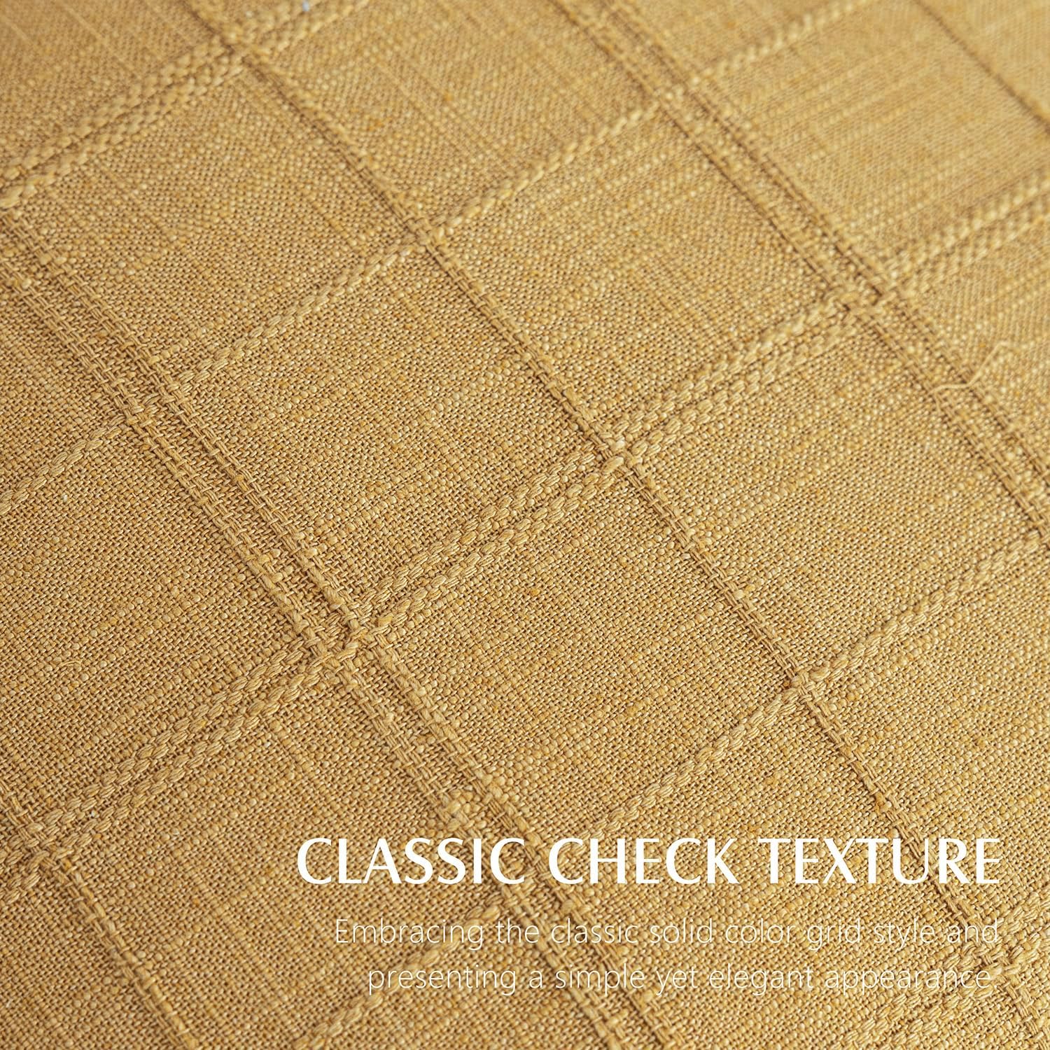 Foindtower Set of 1 Decorative Linen Check Throw Pillow Cover Neutral Farmhouse Vintage Cushion Cover Modern Boho Accent Home Decor for…