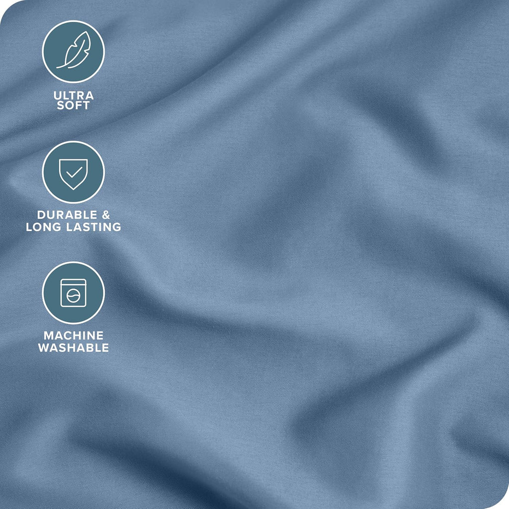 BareHome Bare Home Microfiber Pillow Cases - Standard/Queen Size Set of 2 - Cooling Pillowcases - Double Brushed - Coronet Blue Pillowcases…