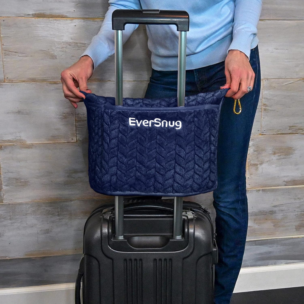 EverSnug Travel Blanket & Pillow 68x42 - Premium Ultra-Soft Microfleece 2 in 1 Compact & Packable Flight Blanket with Soft Bag…