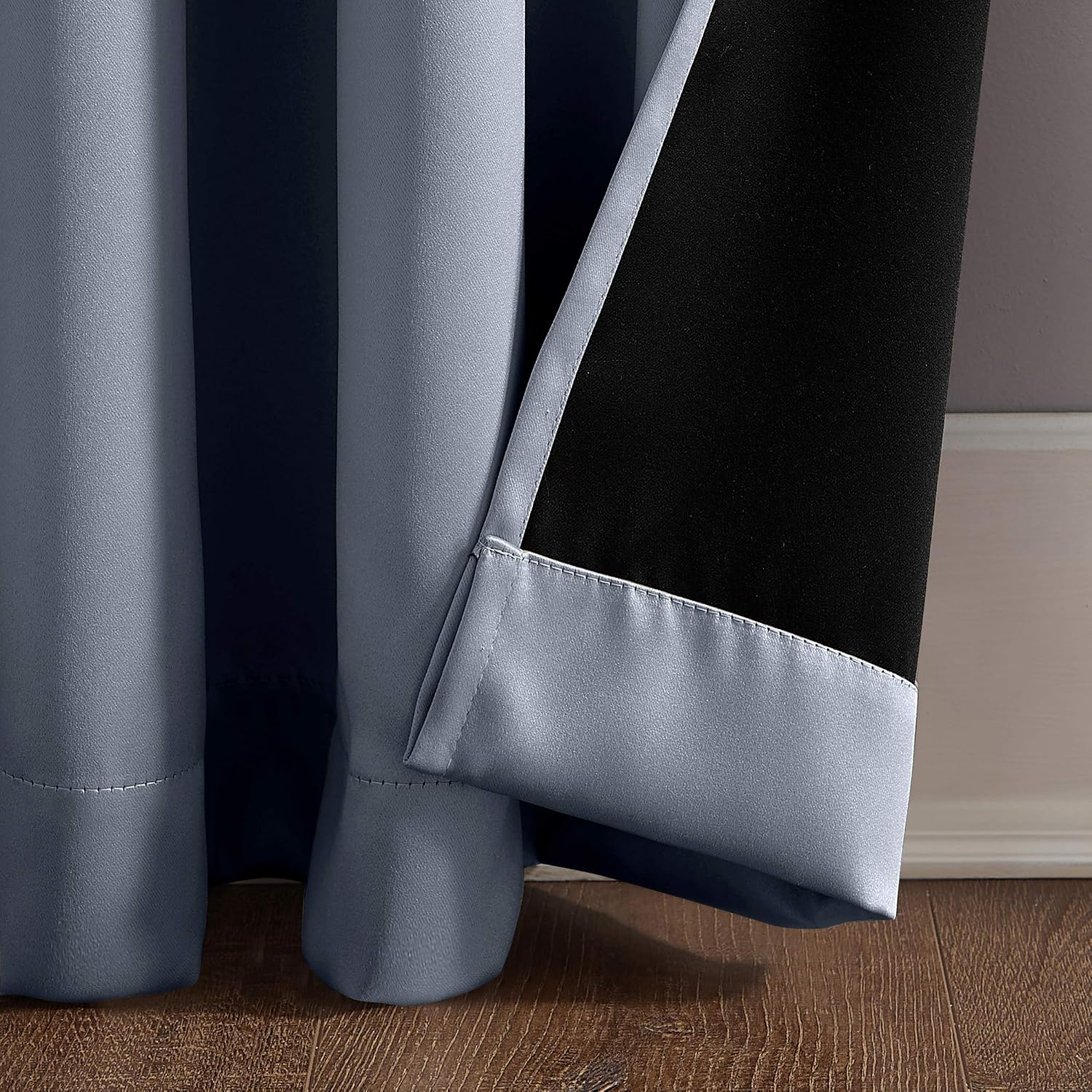 Sun Zero Nordic Theater Grade Extreme 100% Blackout Grommet Curtain Single Panel, 52" x 108", Haze