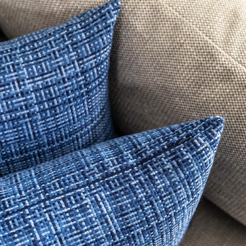 Kevin Textile Pack of 2 Decorative Outdoor Waterproof Throw Pillow Covers Stripe Square Pillowcases Modern Cushion Cases for Patio Couch…