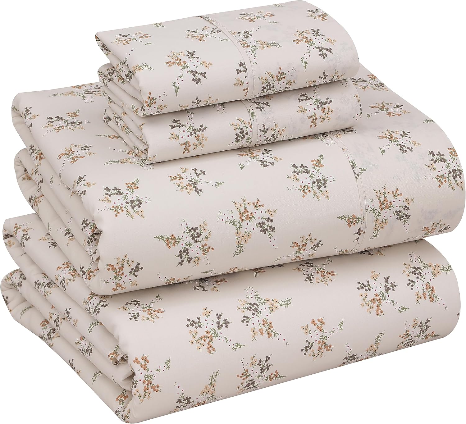 Ruvanti 100% Cotton Percale Sheets Queen Size – Crisp Cooling Bed Sheets for Hot Sleepers, Deep Pocket 16”, Soft Breathable & Durable Hotel…