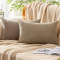Gawamay Set of 2 Decorative Lumbar Soft Chenille Throw Pillow Covers 12x20 Inch, Boho Farmhouse Cushion Cases, Couch Pillow Covers for Livi…