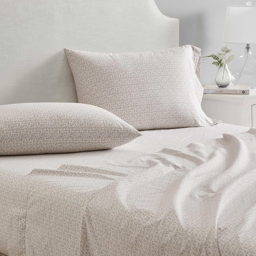MarthaStewart Martha Stewart - Twin Size Sheets Set, Crisp & Tailored Cooling Sheets w/a Naturally Smooth Cotton Percale Lightweight Feel -…