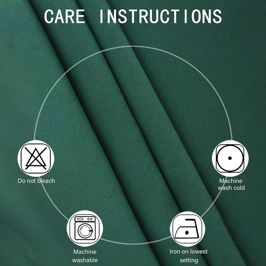 Lemomo Dark Green Thermal Blackout Curtains/42 x 95 Inch/Set of 2 Panels Room Darkening Curtains for Bedroom 95 Inch Green