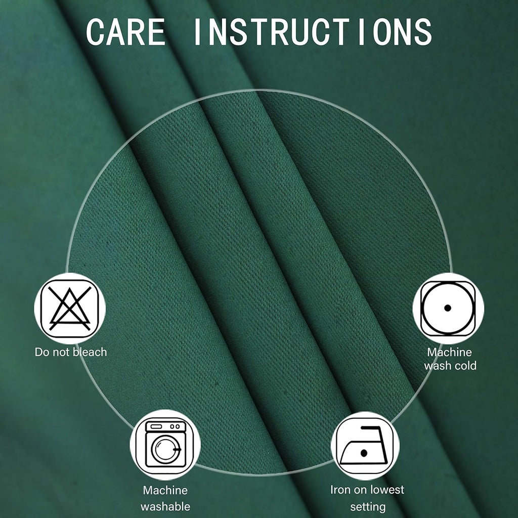 Lemomo Dark Green Bedroom Blackout Curtains/52 x 54 Inch Long/Set of 2 Curtain Panels/Thermal Insulated Room Darkening Curtains 54 Inch Gre…