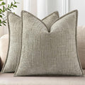 decorUhome Chenille Throw Pillow Covers 20x20 Set of 2, Soft Textured Slubby Modern Decorative Pillow Covers with Elegant Design for Couch,…