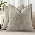 decorUhome Chenille Throw Pillow Covers 18x18 Set of 2, Soft Textured Slubby Modern Decorative Pillow Covers with Elegant Design for Couch,…