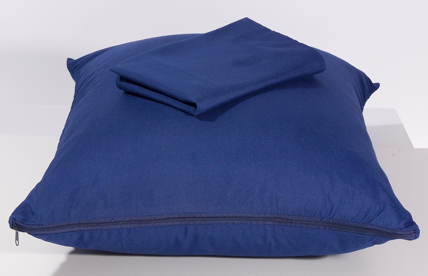 Micropuff Pillow Protectors with Zipper King Size Navy - Premium Brushed Microfiber Pillow Covers, Pillowcases with Zipper (2 Pack, King…